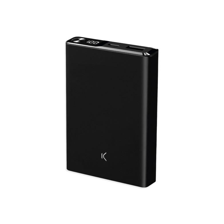 KSIX 10.000 mAh magnetic powerbank, MagSafe compatible, Power Delivery, 22,5 W, USB-A to USB-C cable, Simultaneous charge, Black