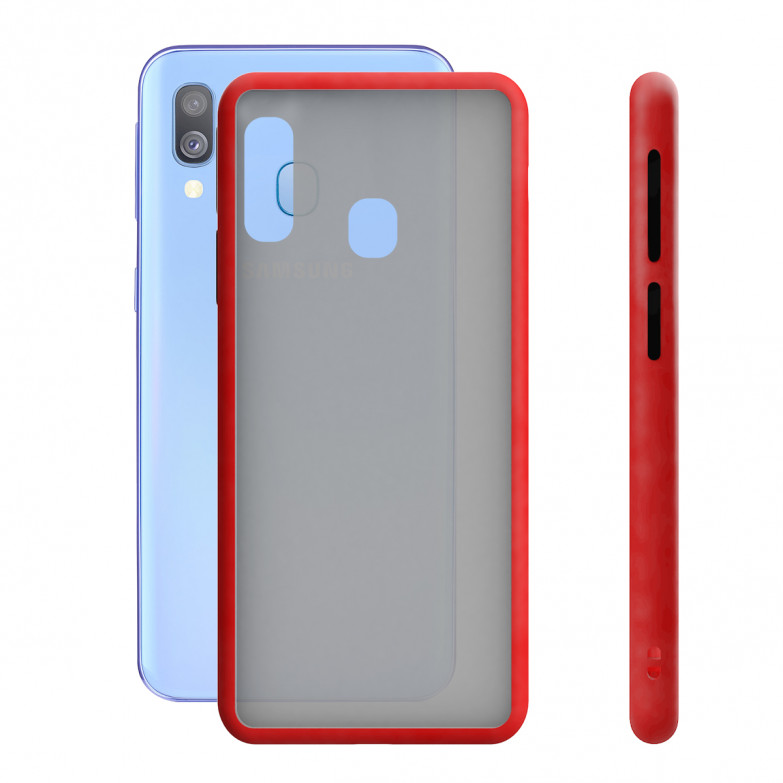 Funda para Samsung Galaxy A40, Semirrígida, Rojo