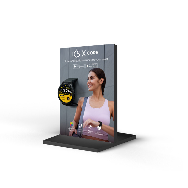 KSIX Core smartwatch individual display stand, Assembly in seconds, 21 x 14 x 10 cm, PVC