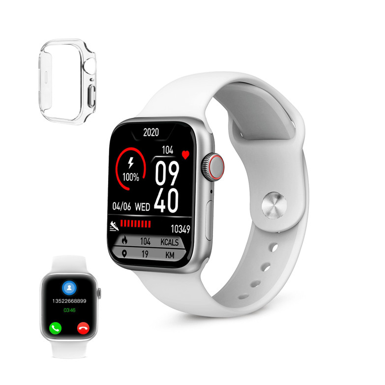 Smartwatch KSIX Urban 4 mini, Para muñecas pequeñas, Pant. TFT 1,74”, Aut. 3 días, Modos deporte y salud, Llamadas, IP68, Blanco