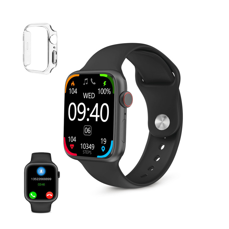 Smartwatch KSIX Urban 4 mini, Para muñecas pequeñas, Pant. TFT 1,74”, Aut. 3 días, Modos deporte y salud, Llamadas, IP68, Negro