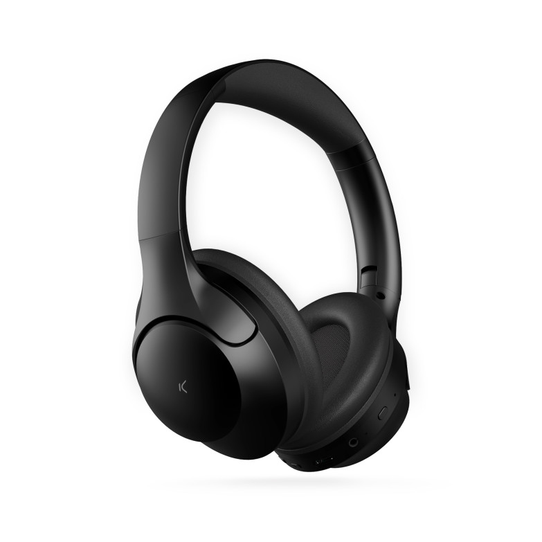 KSIX Odissey wireless headphones, ANC + ENC, Microphone, 30h Battery life, Calling, 3.5 mm Jack cable, Case, Black