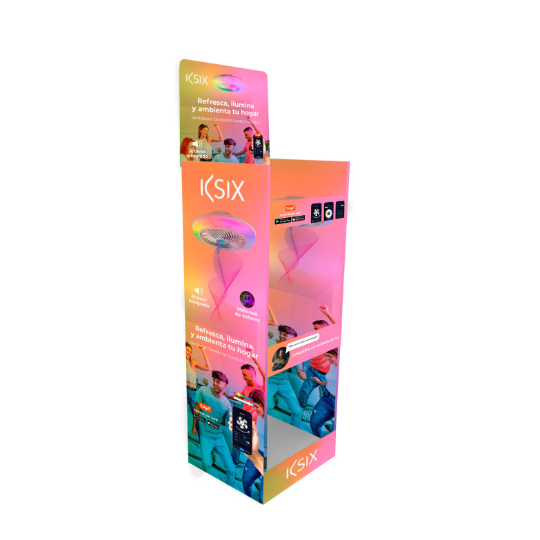 KSIX Siroco Fan Display, Self-assembly in 12 seconds, 100% recyclable cardboard, Capacity 6 pcs.