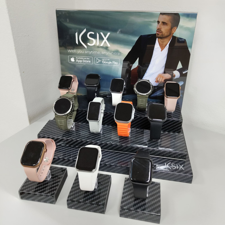 Expositor Smartwatches, Canal selectivo, 37x31x25cm, 12 soportes, 4 láminas incluidas