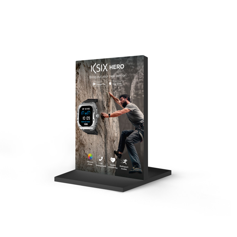 KSIX Hero smartwatch individual display stand, Assembly in seconds, 21 x 14 x 10 cm, PVC