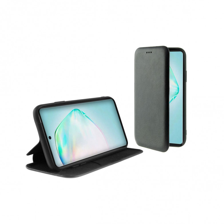 Funda con tapa para Samsung Galaxy A91, Galaxy S10 Lite, Semirrígida, Standing, Negro