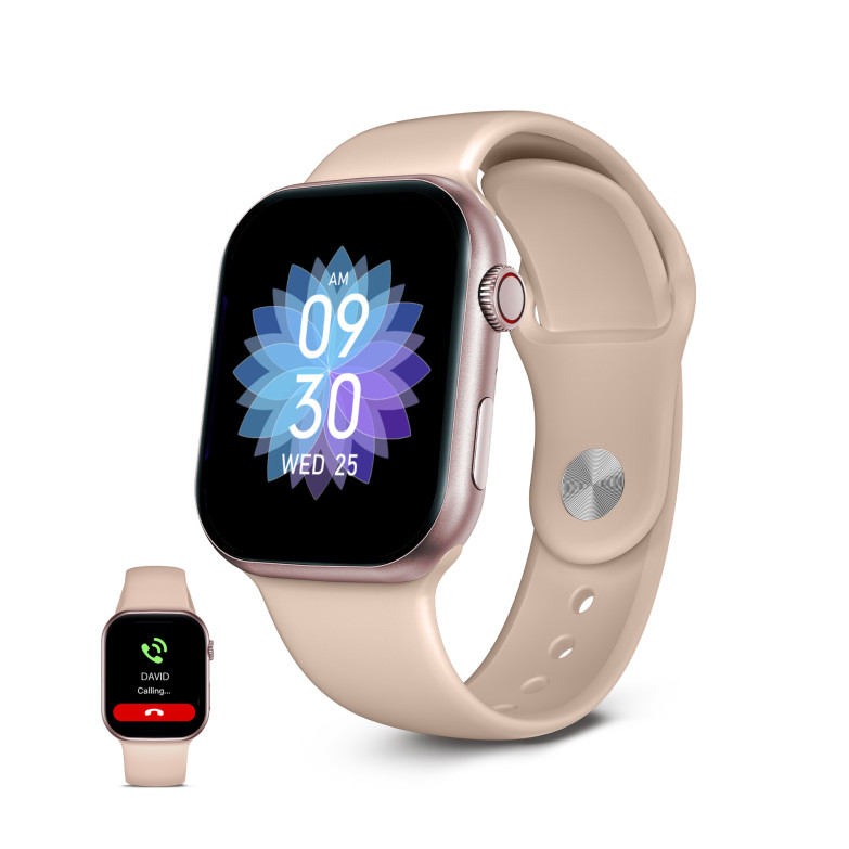 Smartwatch KSIX Urban 5, Pantalla AMOLED 1,96”, Aut. 5 días, Modo deporte y salud, Manos libres, Rosa