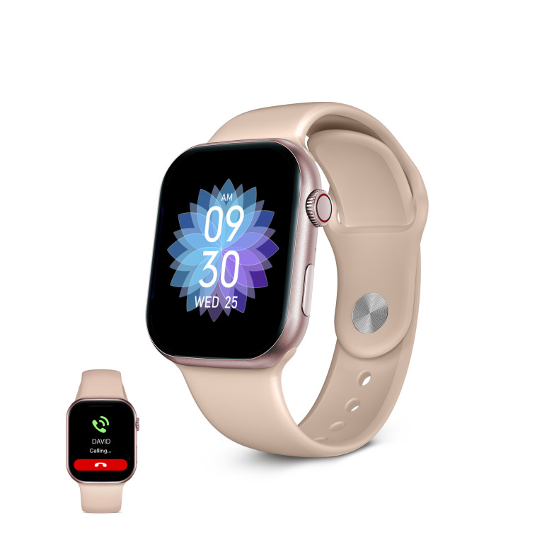 Smartwatch KSIX Urban 5 mini, Pantalla AMOLED 1,75”, Aut. 5 días, Modo deporte y salud, Manos libres, Rosa