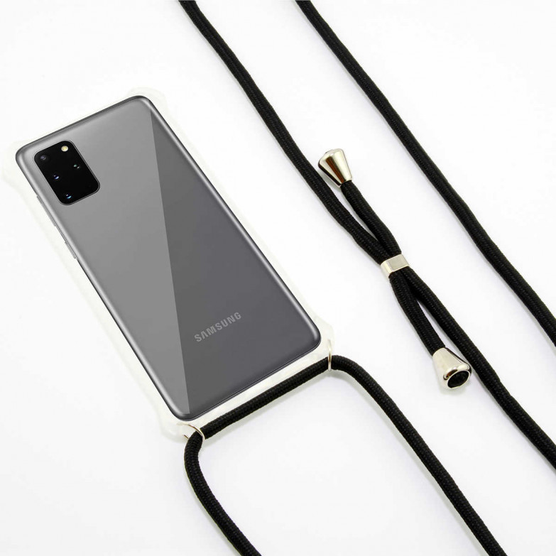 KSIX Lanyard Strap Cover Tpu Transparent For Galaxy S20 Plus Black