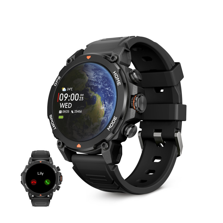 Smartwatch KSIX Explorer, GPS, 1.43’ AMOLED Display, 9 days Aut., Sport & Health Mode, Calls, 5ATM, Black