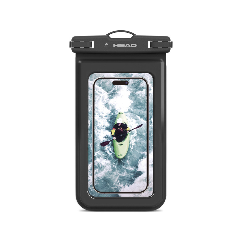 HEAD Waterproof Floating Pouch, IPX8 floating waterproof case, mobile up to 6.8 inches, universal, black & white