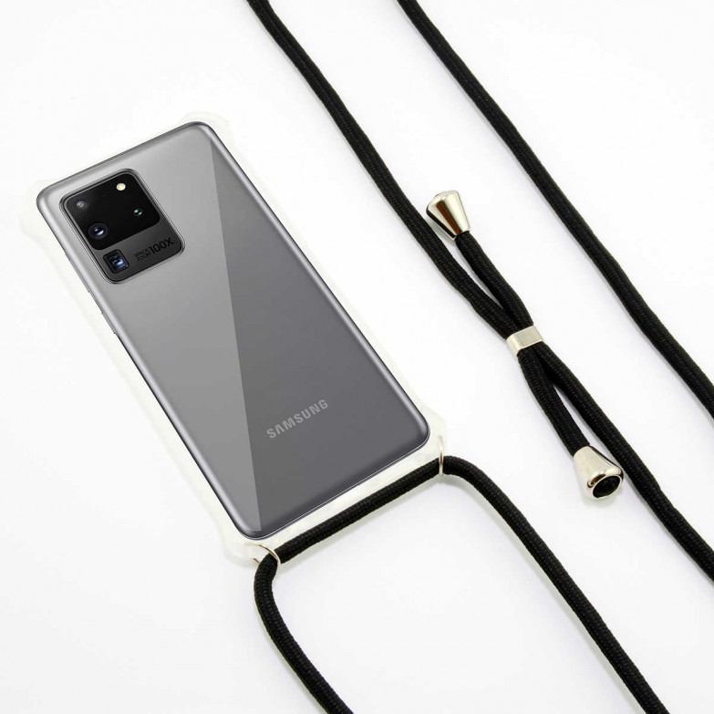 KSIX Lanyard Strap Cover Tpu Transparent For Galaxy S20 Ultra Black