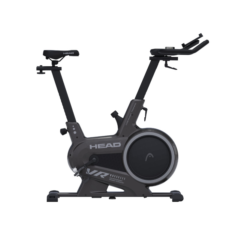 Bicicleta estática indoor HEAD, Pantalla LED, Compatible Kinomap, Zwift, 32 niveles, Negro