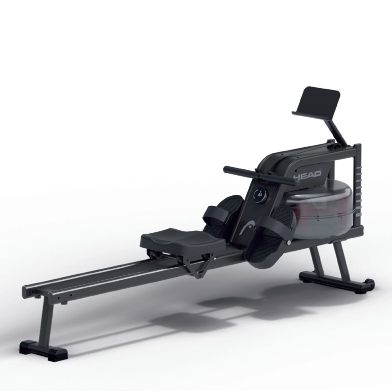 HEAD Rowing Machine, LCD Display, Water Resistance System, 10 L Tank, Compatible Kinomap, Zwift, 32 Levels, Black