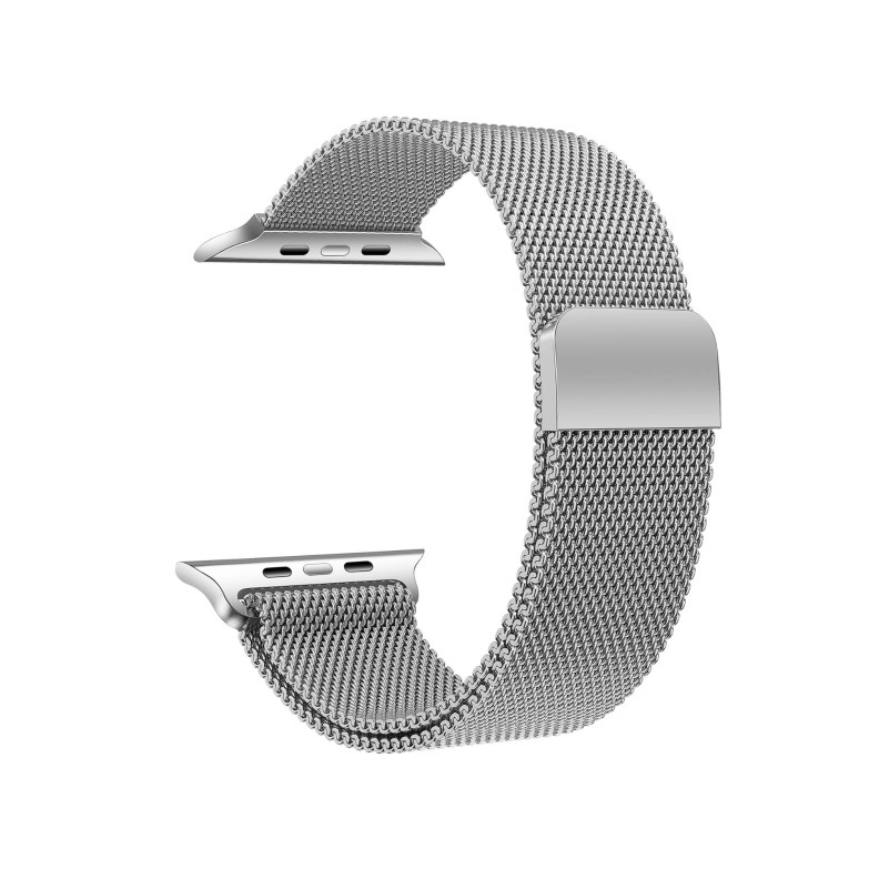 Correa intercambiable KSIX Metal, compatible con Series Urban y Apple Watch 42/44/45/49mm, Pleateado