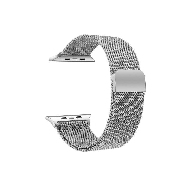 Correa intercambiable KSIX Metal, compatible con Series Urban mini y Apple Watch 38/40/41mm, Pleateado