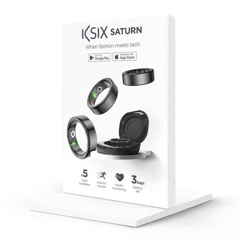 KSIX Saturn smartring individual display stand, Dummy included, Assembly in seconds, 21 x 14 x 10 cm, PVC