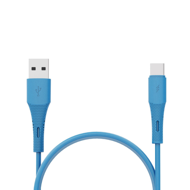 Cable de carga y datos USB-A a USB-C Contact 20 W, Carga rápida, 1 m, azul