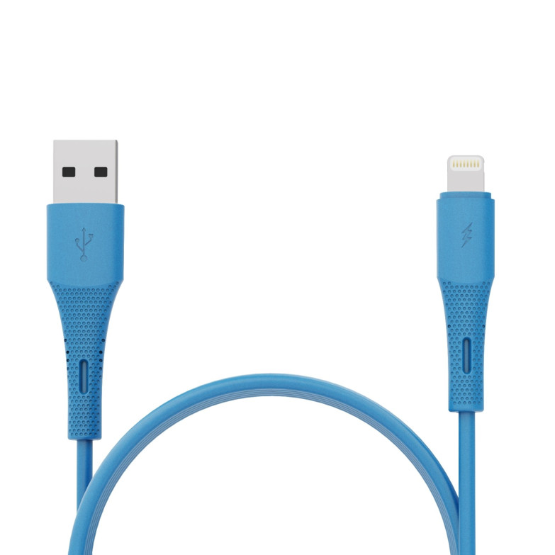 Cable de carga y datos USB-A a Lightning Contact 20 W, Carga rápida, 1 m, Azul