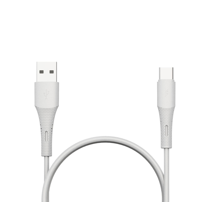 Contact USB-A to USB-C cable 20 W, Fast Charging, 1 m, White