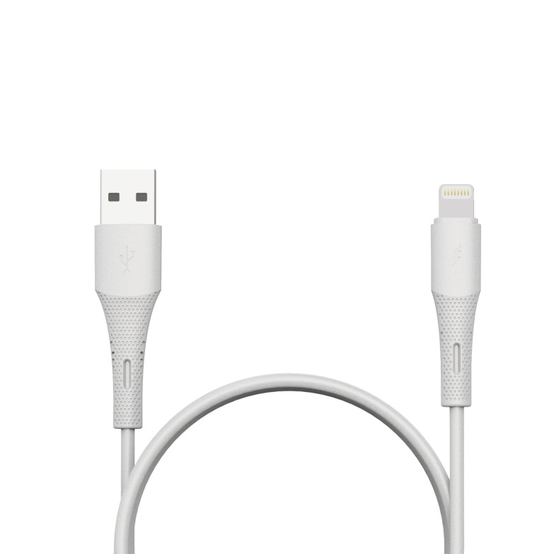 Contact USB-A to Lightning 20 W Charging and Data Cable, Fast Charge, 1 m, White