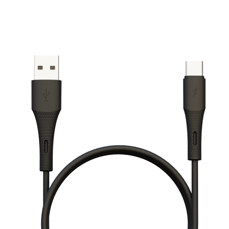 Contact USB-A to USB-C cable 20 W, Fast Charging, 1 m, black