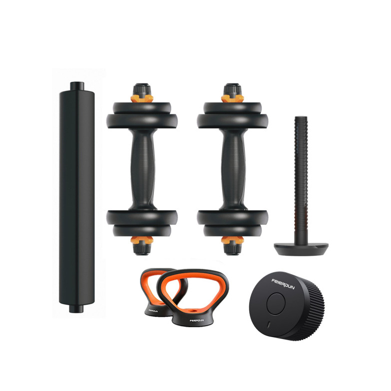 Kit de pesas conectadas V2 10Kg Xiaomi Fed: mancuernas (pesos + barras) + barra + pesa rusa + sensor