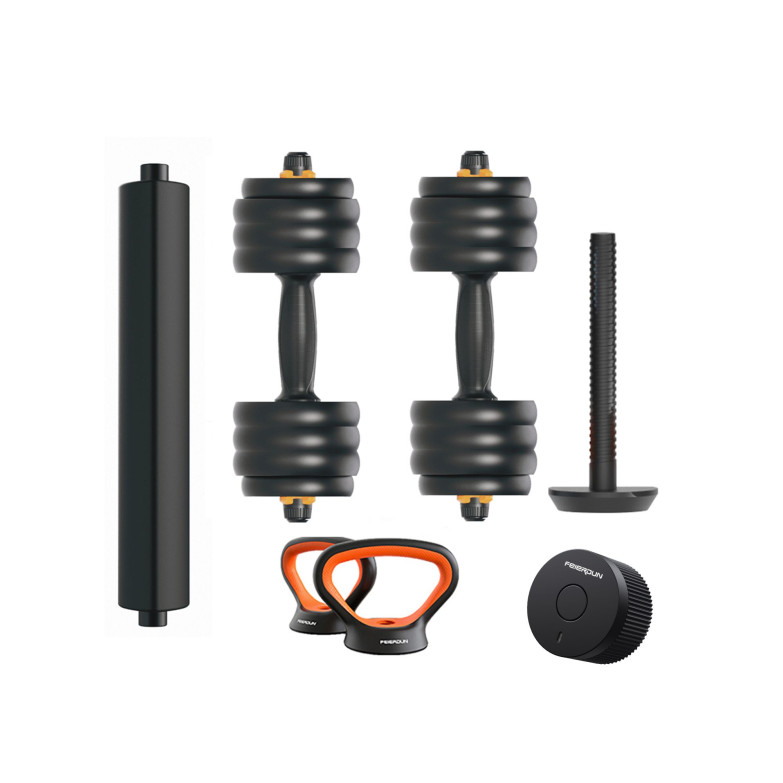 Kit de pesas conectadas V2 40Kg Xiaomi Fed: mancuernas (pesos + barras) + barra + pesa rusa + sensor